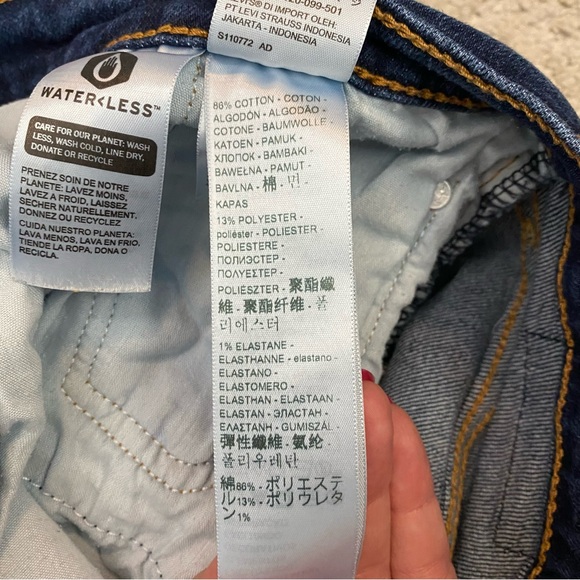 Levi’s Ribcage Straight Ankle Jeans Button Fly Distressed 32 Blue - Picture 9 of 9